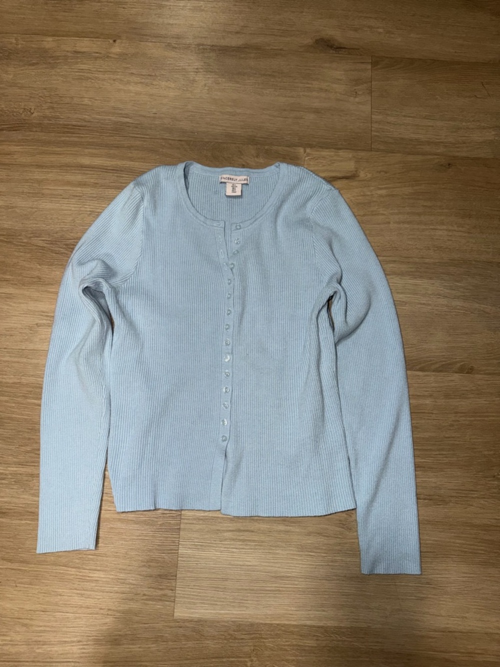 Sincerely Jules Light Blue Ribbed Top
